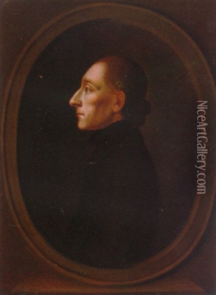 Portrait Of A Gentleman (johann Kasper Lavaterre?) In A Black Jacket Oil Painting - Johann Heinrich Lips