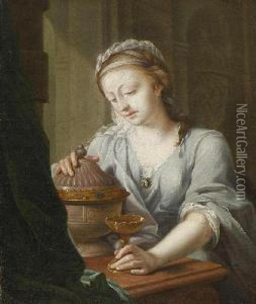 Artemisia Mit Der Urne Ihres Gatten Maussolos Oil Painting - Johann Heinrich The Elder Tischbein