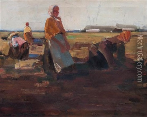 Field Workers Oil Painting - Demeter Koko