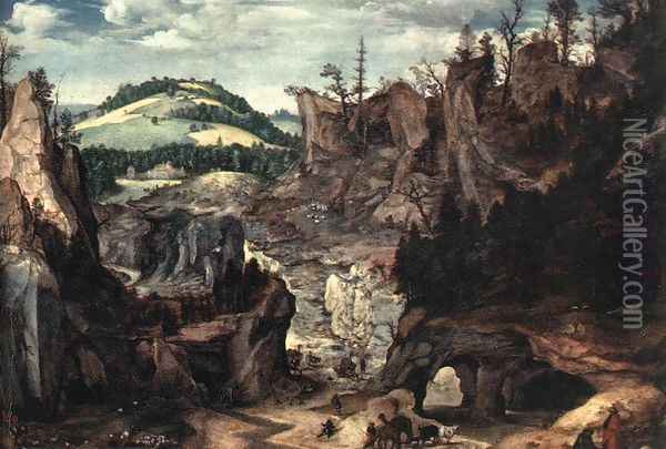 Landscape with Shepherds 1550-60 Oil Painting - Cornelis Van Dalem