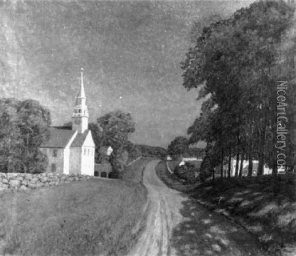 Congregational Church, North Conwall, Connecticut Oil Painting - Ben Foster