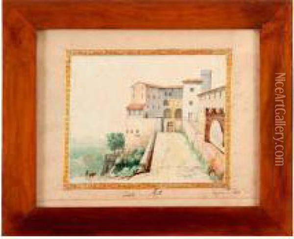 Veduta Del Castello Di Azeglio Oil Painting - D'Azeglio Massimo