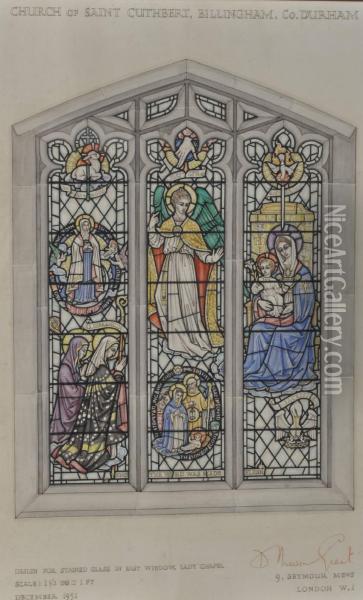Design For A Stained Glasswindow Oil Painting - Marion Dyer