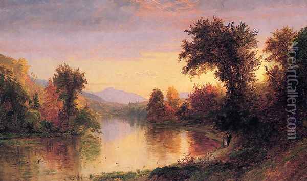 Autumn by the River Oil Painting - Jasper Francis Cropsey