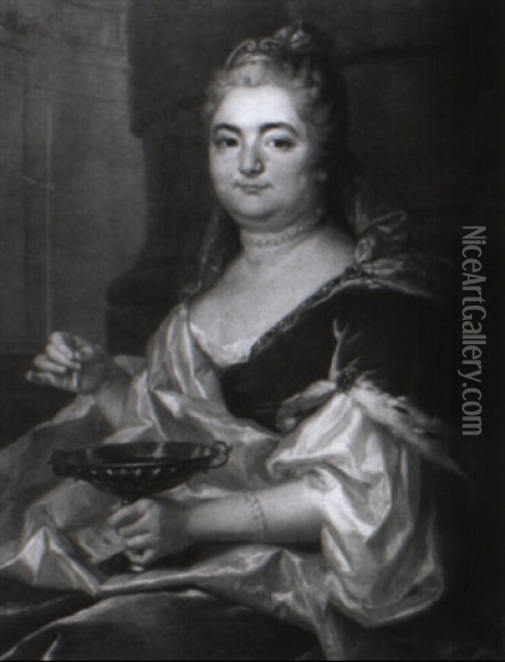 Portrait De Catherine La Grande En Cleopatre Oil Painting - Louis Michel van Loo
