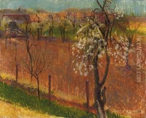 Spring In The Garden Oil Painting - Sandor Nagy