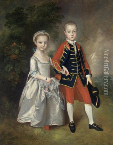 Portrait Of Two Children Of The Bathurst Family Oil Painting - Thomas Gainsborough