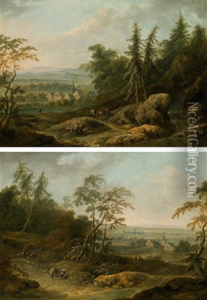 Landscapes (counterparts) Oil Painting - Maximilian Joseph Schinagl