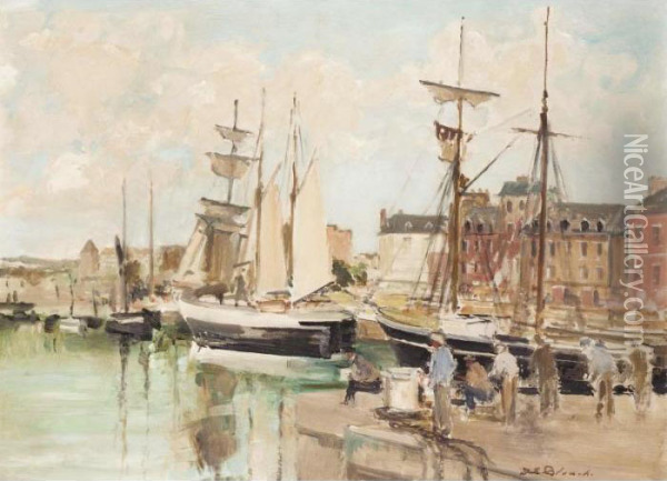 Bassin Berigny, Dieppe Oil Painting - Jacques-Emile Blanche