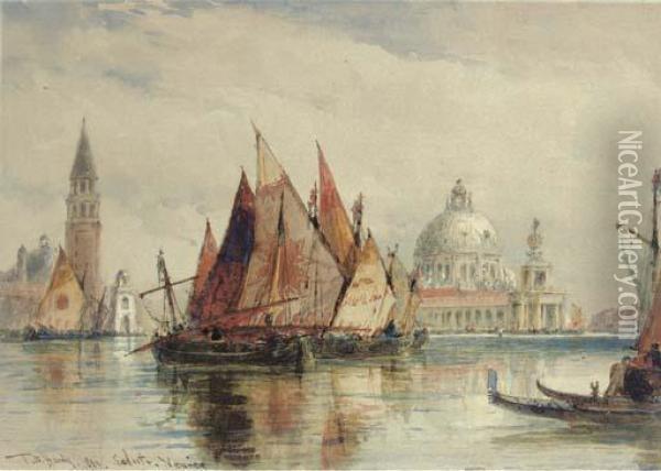 San Giorgio Maggiore And The Salute Oil Painting - Thomas Bush Hardy