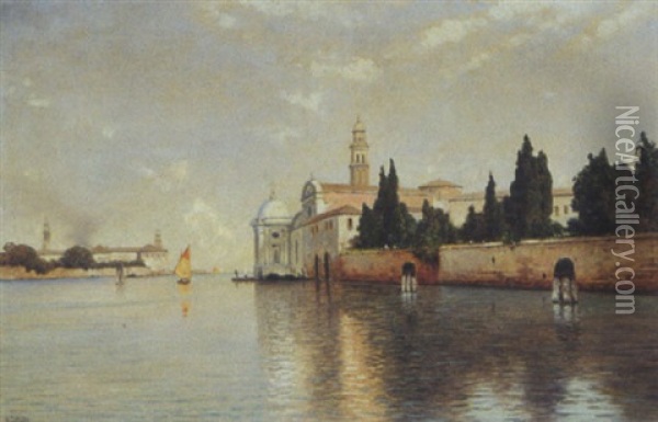 Morgenstimmung Uber Der Lagune Von Venedig Oil Painting - Ascan Lutteroth