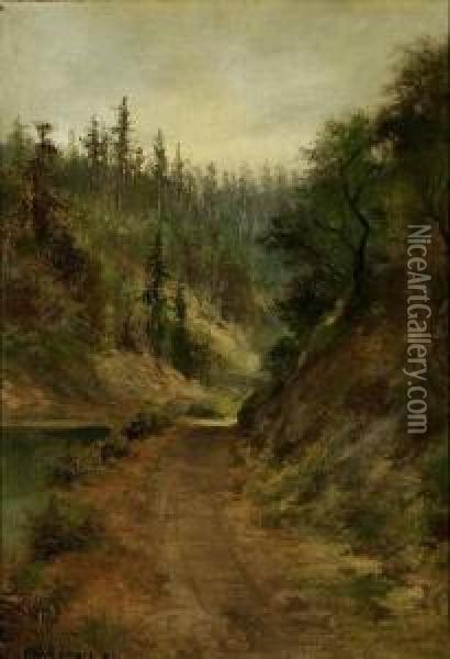 Northern California (possibly Eel River) Landscape Oil Painting - Charles Henry Harmon