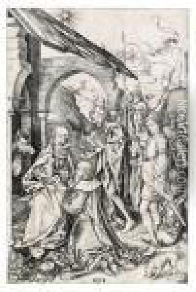 The Adoration Of The Magi Oil Painting - Martin Schongauer