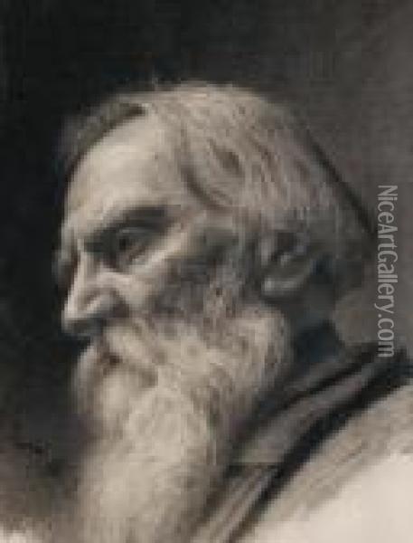 Portrait Of An Aged Gentleman Oil Painting - Ilya Efimovich Efimovich Repin