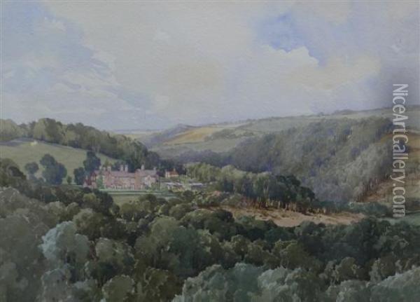 Offham Place, Near Lewes Oil Painting - Charles Harrington
