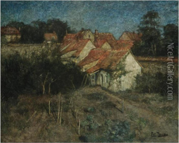 Fransk Landsby (french Village) Oil Painting - Fritz Thaulow