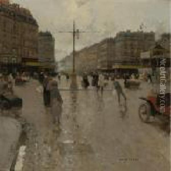 Avenue De La Republique Paris Oil Painting - Luigi Loir
