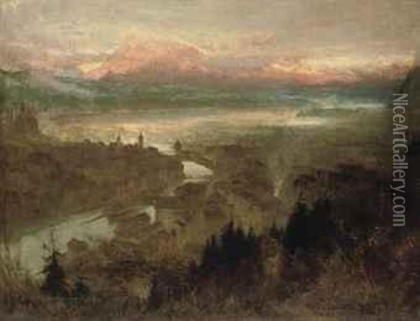 Lucerne And The Rigi Oil Painting - Albert Goodwin