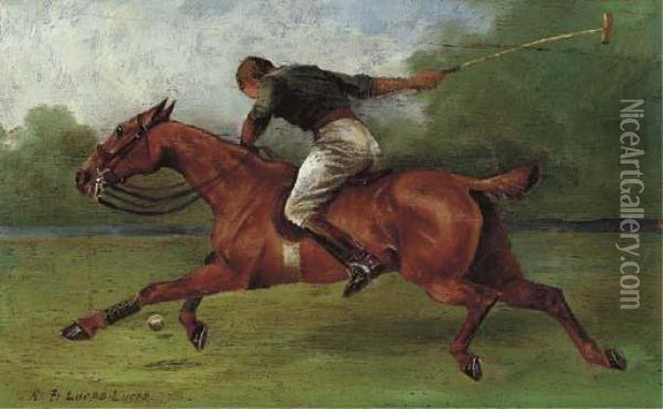 Polo Player Oil Painting - Henry Frederick Lucas-Lucas