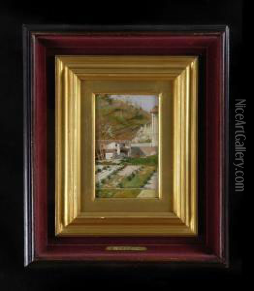 Walled Garden Oil Painting - Eugenio Cecconi