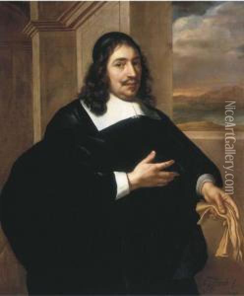 Portrait Of A Nobleman Oil Painting - Govert Teunisz. Flinck