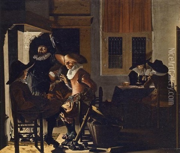 Soldiers In A Guardroom Oil Painting - Willem Cornelisz Duyster