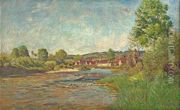 Fruhling Am Fluss Oil Painting - Hermann Druck