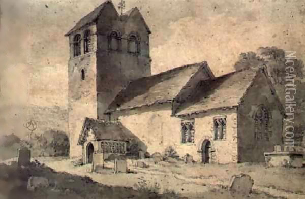 St.Bartholomew's Church, Fingest, Bucks Oil Painting - William Alexander