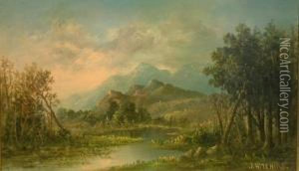 The Spanish Peaks, Colorado Oil Painting - Joseph Hitchens