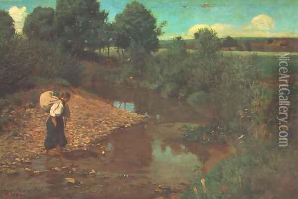 Brook 1883-84 Oil Painting - Pal Merse Szinyei