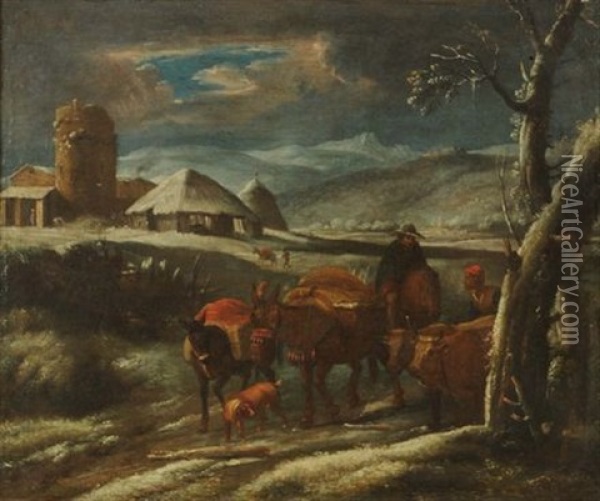 Paesaggio Con Armenti Oil Painting - Pieter Mulier the Younger