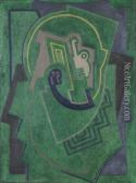 Green Abstract Oil Painting - Mainie Harriet Jellett