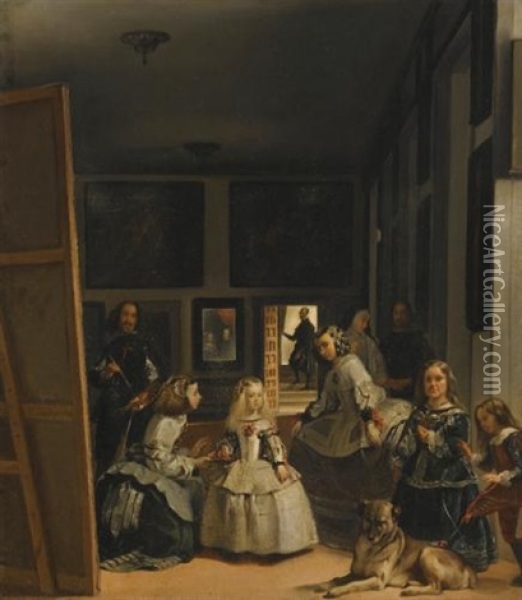 Las Meninas (after Diego Velazquez) Oil Painting - John Phillip