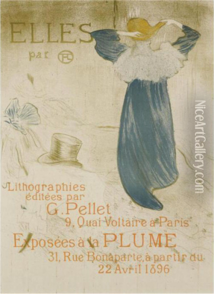 Affiche Pour Elles (frontispiece) (w. 155) Oil Painting - Henri De Toulouse-Lautrec