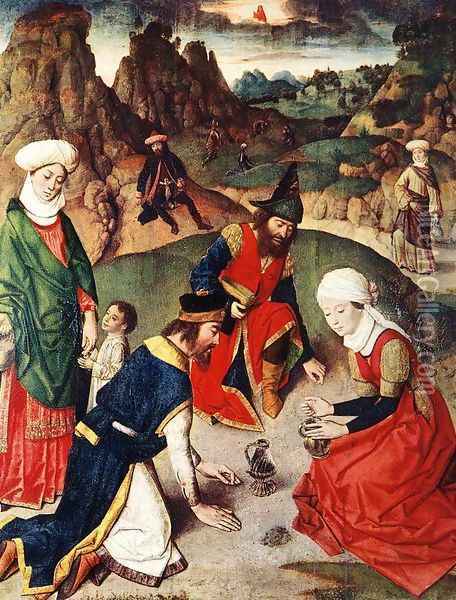 The Gathering of the Manna 1464-67 Oil Painting - Dieric the Elder Bouts
