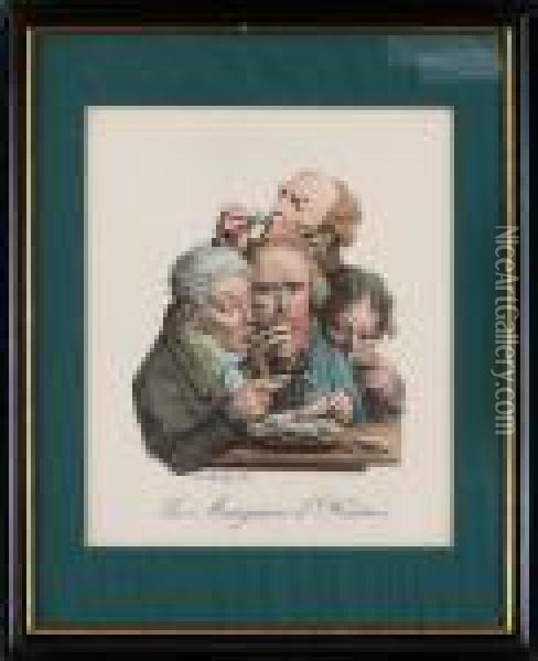 Les Mangeurs D'huitres Oil Painting - Louis Leopold Boilly