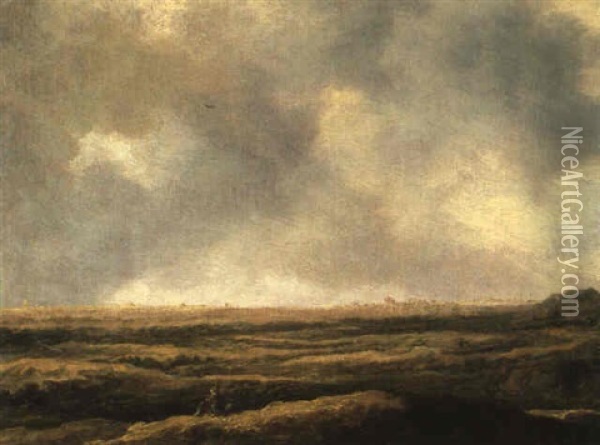 Dunenlandschaft Mit Rastendem Wanderer Oil Painting - Pieter De Molijn