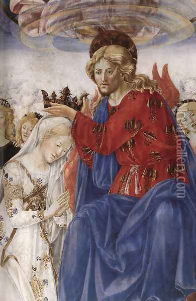 The Coronation of the Virgin (detail 1) 1472-73 Oil Painting - Francesco Di Giorgio Martini