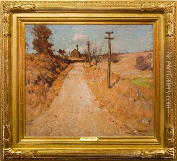 Railroad Station Oil Painting - William Langson Lathrop