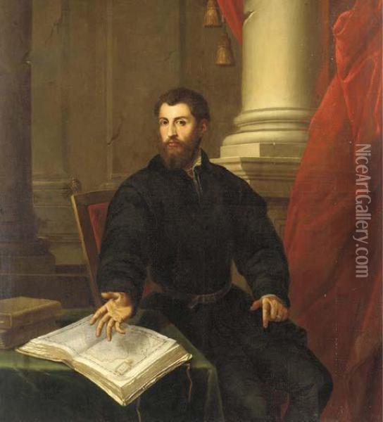 Portrait Of A Gentleman Oil Painting - Tiziano Vecellio (Titian)