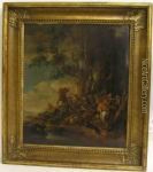 Hirschjagd Oil Painting - Nicolaes Berchem