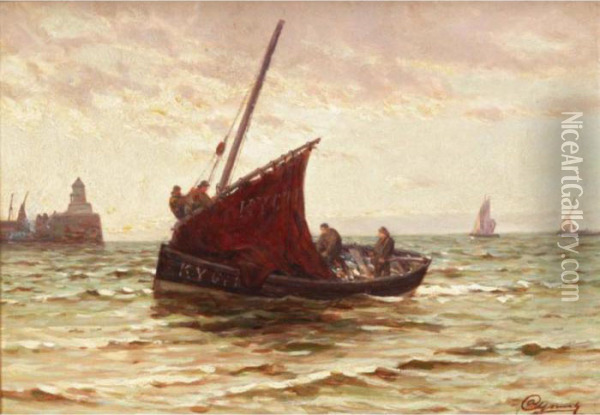 Bringing In The Catch Oil Painting - Alexander Young