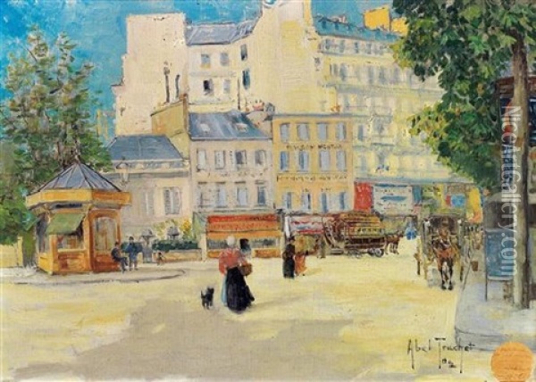 Boulevard In Paris Oil Painting - Louis Abel-Truchet