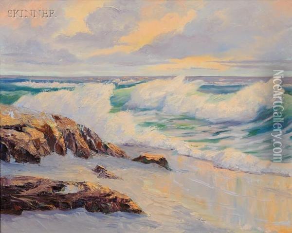 Martin Coastal View Oil Painting - Roger Jean