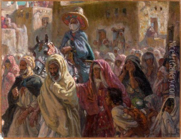 Les Prisonniers Du Cheikh Oil Painting - Alphonse Etienne Dinet