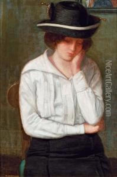 Damenportrat Oil Painting - Friedrich Konig