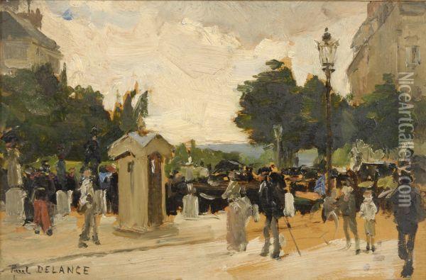 Place De L'etoile A L'avenue De Boulogne - Le Retour Des Courses Oil Painting - Paul-Louis Delance