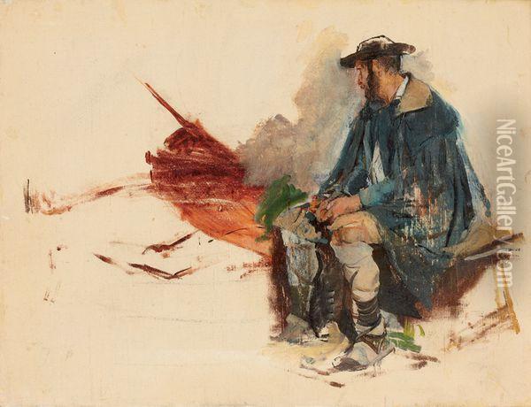 Etude D'un Homme Assis Oil Painting - Jean-Charles Meissonier