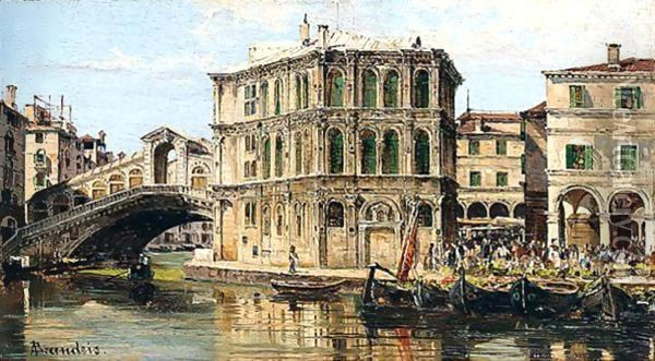 The Rialto Bridge Oil Painting - Antonietta Brandeis