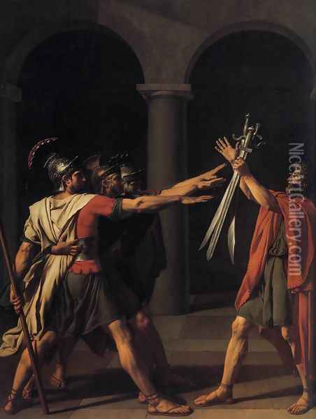 The Oath of the Horatii (detail 1) 1784 Oil Painting - Jacques Louis David